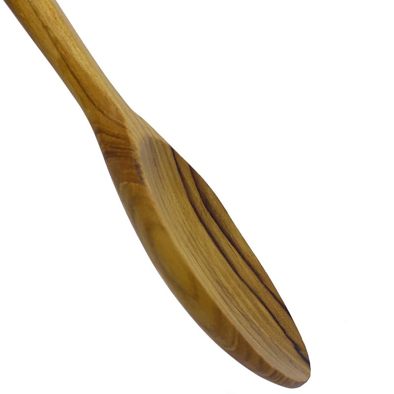 FAAY 12.5 Inch Wood Utensil Set (2 PCS), Teak Wooden Right Hand Spatula & Flat Spoon, 100% Natural from High Moist Resistance Teak Wood, Healthy Wooden Spoon Spatula for Non Stick Cookware - Image 4